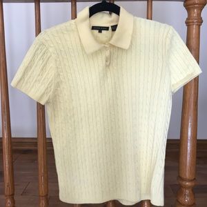 pastel yellow cable net women’s polo